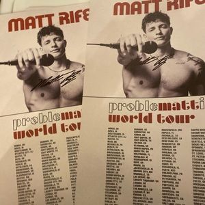 Matt Rife problematic world tour autographed poster